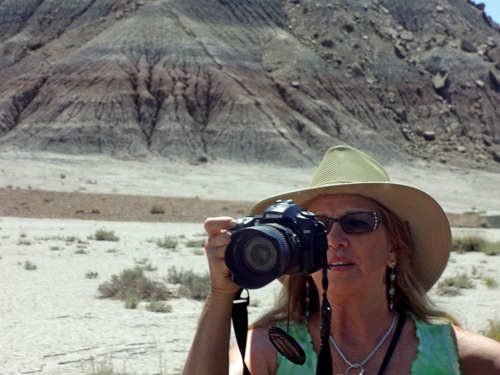 Karen Duquette at Thee Teepees at Petrified Forest National Park